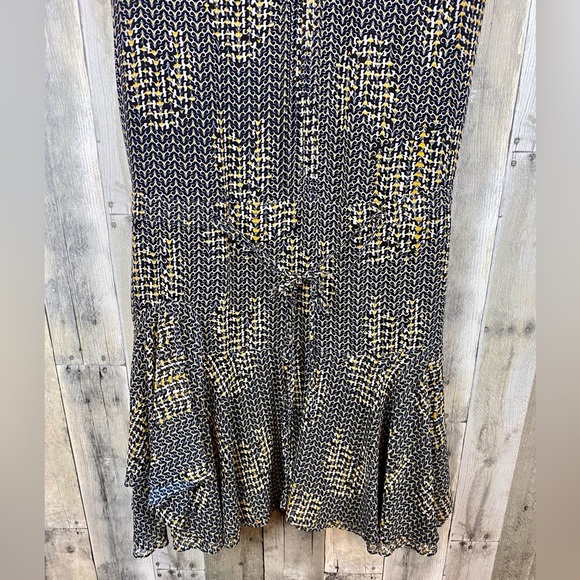 REISS Stefania Printed Dress in Black Yellow Multi Size 8. - Picture 6 of 16